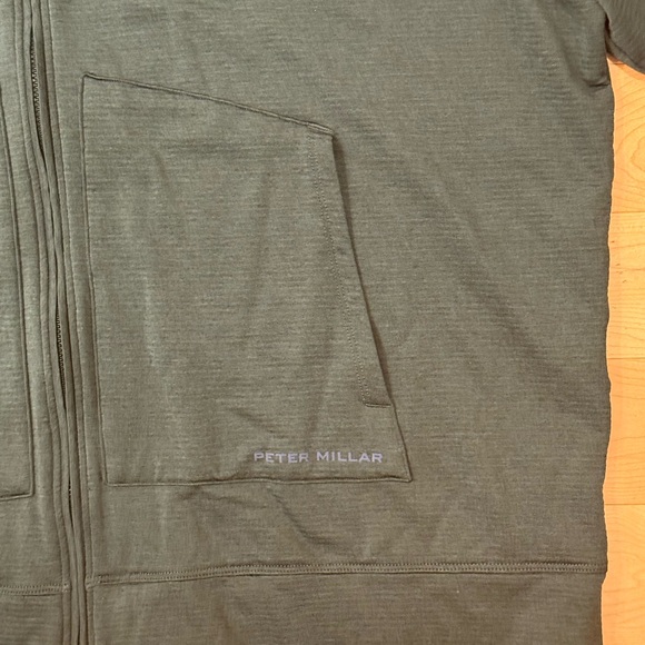 Peter Millar Dark Green Zip Up Hoodie - Picture 4 of 5